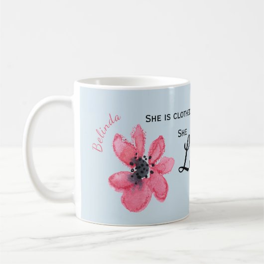 諺31の強い女性のマグ コーヒーマグカップ (左)