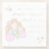 諺31:25彼女は強い服を着ている ガラスコースター (裏面)