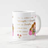 諺31:25彼女は強い服を着ている  ジャンボコーヒーマグカップ (正面右)