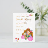 諺31:25彼女は強い服を着ている ポストカード (スタンド正面)