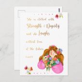 諺31:25彼女は強い服を着ている ポストカード (正面/裏面)