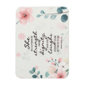 諺31:25彼女は強い服を着ている マグネット (縦)