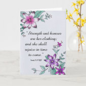 諺31:25 (KJV)  カード (黄色い花)