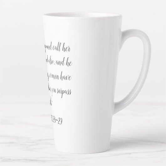 諺31:28-29女性マグ カフェラテマグ (右)