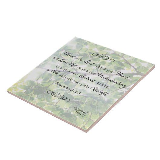 諺3:5-6主装飾瓦への信頼 タイル (側面)