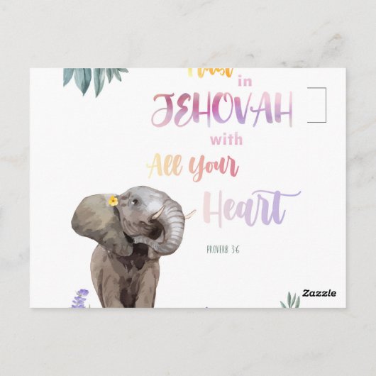 諺3:6すべてのハートを信じる   ポストカード (裏面)