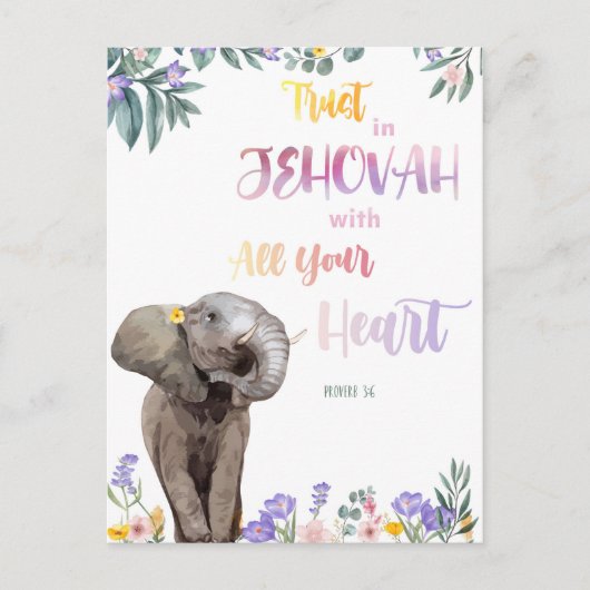 諺3:6すべてのハートを信じる   ポストカード (正面)
