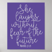諺、彼女は恐れなく笑う、聖書の詩 ポスター (正面)