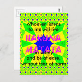 諺Latest Hakuna Matata美しい驚き ポストカード (正面/裏面)