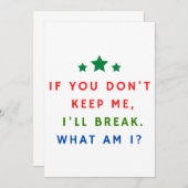 謎と答え 招待状 (正面/裏面)