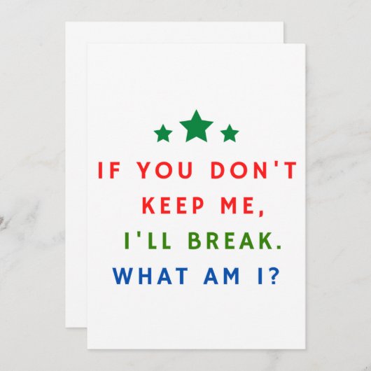 謎と答え 招待状 (正面/裏面)