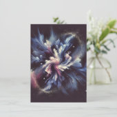 謎に満ちた銀河の美しさを捉えた抽象的なデザイン 招待状 (スタンド正面)