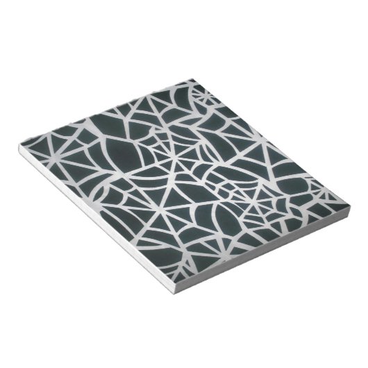 謎のくもの巣:繊細なトラップ – ホワイトスパイダーウェブ ノートパッド (アングル)