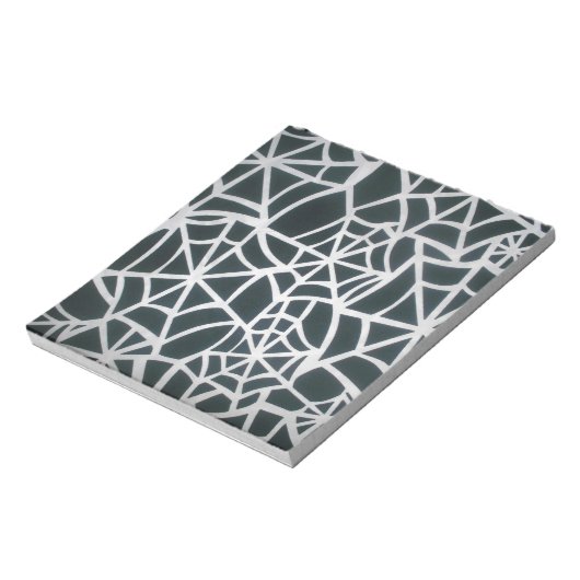 謎のくもの巣:繊細なトラップ – ホワイトスパイダーウェブ ノートパッド (回転)