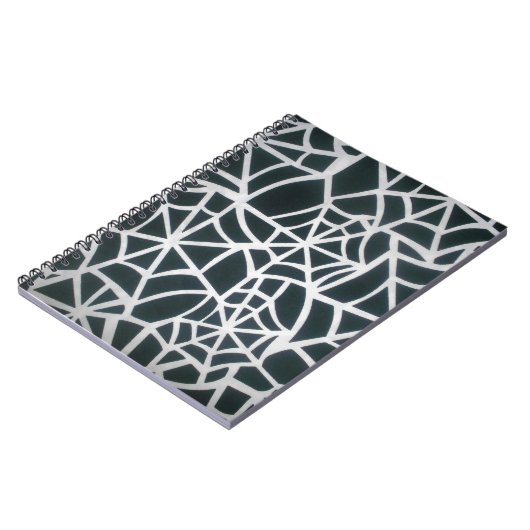 謎のくもの巣:繊細なトラップ – ホワイトスパイダーウェブ ノートブック (左側)