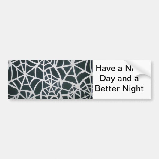 謎のくもの巣:繊細なトラップ – ホワイトスパイダーウェブ バンパーステッカー (正面)