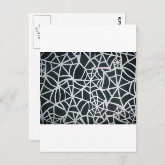 謎のくもの巣:繊細なトラップ – ホワイトスパイダーウェブ ポストカード (正面/裏面)