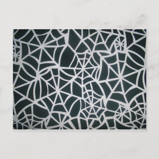 謎のウェブ: 微妙な罠 - 白い蜘蛛の巣 ポストカード (正面)