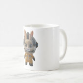 謎のウサギが乗ったマグカップ コーヒーマグカップ (正面右)