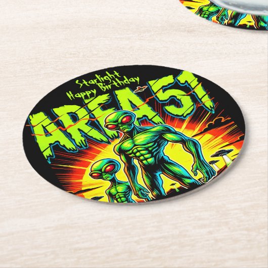 謎のエイリアンがエリア51付近に表示 ラウンドペーパーコースター (アングル)