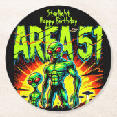 謎のエイリアンがエリア51付近に表示 ラウンドペーパーコースター (正面)