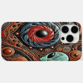 謎のエイリアンが宇宙の鮮やかパターンを探る Case-Mate iPhoneケース (裏面 (横))