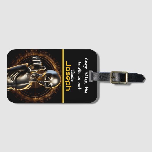 謎のエイリアンが51の影から現れる ラゲッジタグ (正面横)