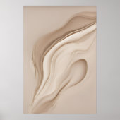 『謎のオアシス』 |ベージュ抽象芸術アート ポスター (正面)