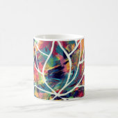謎のオリエンタルロータスフラワーオリジナル抽象芸術 コーヒーマグカップ (中央)