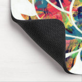 謎のオリエンタルロータスフラワーオリジナル抽象芸術 マウスパッド (コーナー)