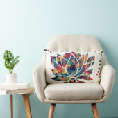 謎のオリエンタルロータスフラワーオリジナル抽象芸術 ランバークッション (椅子)