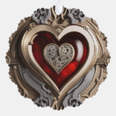 謎のオーナメントと赤いハート オーナメントカード (裏面)