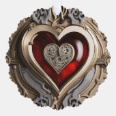 謎のオーナメントと赤いハート オーナメントカード (正面)