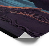 謎のカラフルシーンのデジタル絵画アートワーク ポスター (角)