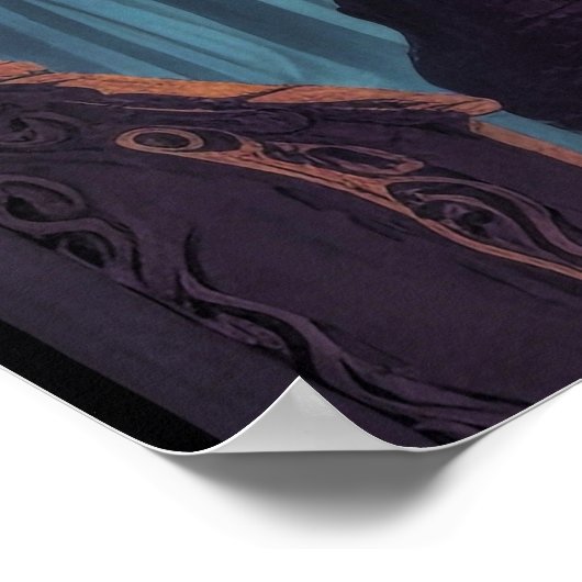 謎のカラフルシーンのデジタル絵画アートワーク ポスター (角)