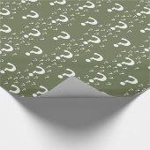 謎のクエスチョンマーク謎のパズルオリーブグリーン ラッピングペーパー (角)