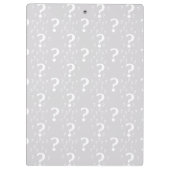 謎のクエスチョンマーク謎のパズルライトグレー クリップボード (裏面)