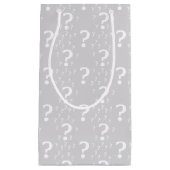 謎のクエスチョンマーク謎のパズルライトグレー スモールペーパーバッグ (正面)