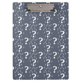 謎のクエスチョンマーク謎パズルブルーグレー クリップボード