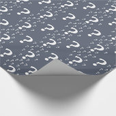 謎のクエスチョンマーク謎パズルブルーグレー ラッピングペーパー (角)