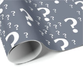 謎のクエスチョンマーク謎パズルブルーグレー ラッピングペーパー (ロールコーナー)