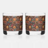 謎のコバルト「時代を超越した先祖伝来インプリント」 12oz ウイスキーグラス (左)