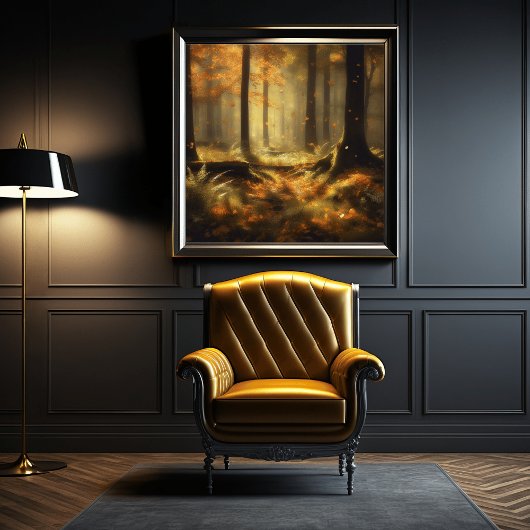 "謎のジャングルキャノピー – 神秘的な黄色の植物 ポスター