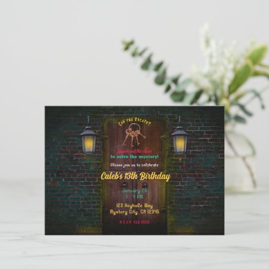 謎のドアの部屋からの脱出 バースデーパーティー 招待状 (スタンド正面)