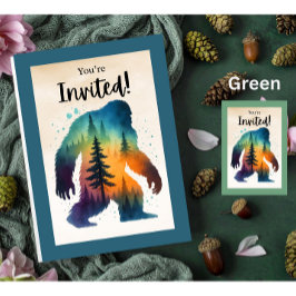謎のビッグフット　森の誕生日パーティー招待状 カード