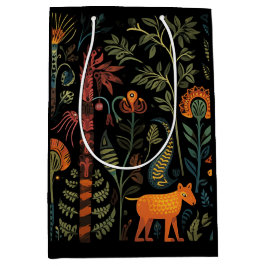 謎のファンタジー動物の黒 ミディアムペーパーバッグ