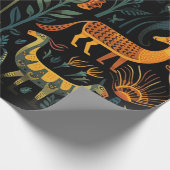 謎のファンタジー動物の黒 ラッピングペーパー (角)