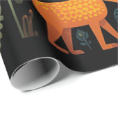 謎のファンタジー動物の黒 ラッピングペーパー (ロールコーナー)
