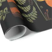 謎のファンタジー動物の黒 ラッピングペーパー (ロールコーナー)