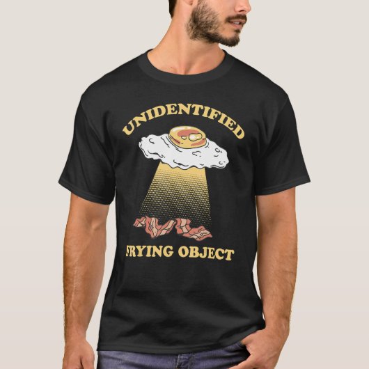 謎のフライ物体 楽しい空飛ぶUFO たまご A Tシャツ (正面)